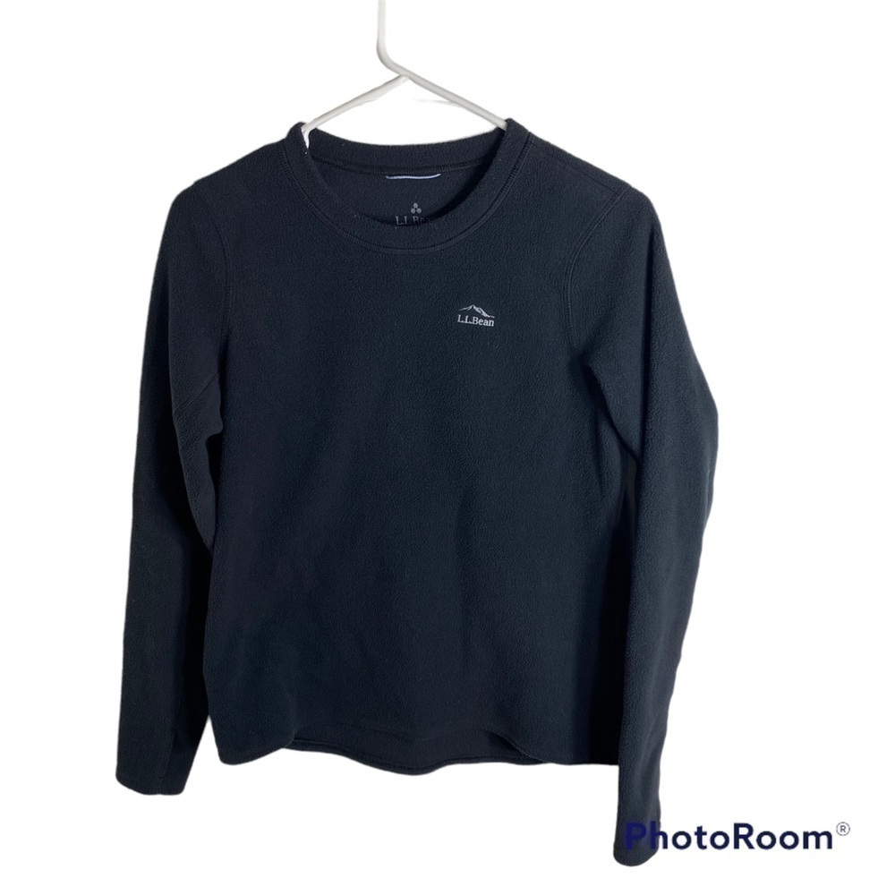 L.L. Bean Fleece Sweatshirt XS Black Crewneck Women’s